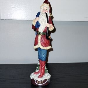 Classic Santa Claus Holiday Figurine in Red and Blue